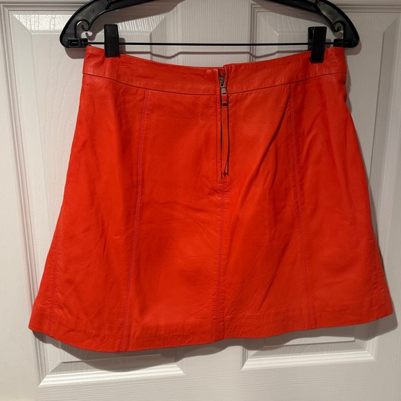 Marc By Marc Jacobs Orange Leather Mini Skirt - Picture 5 of 6